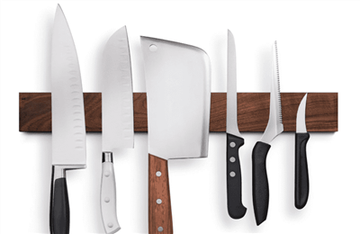 আখরোট কাঠ চৌম্বকীয় ছুরি ধারক, ওয়াল মাউন্ট করা ছুরি স্ট্রিপ